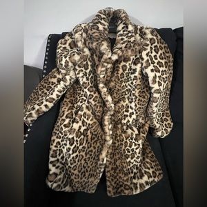 Loft faux fur leopard jacket